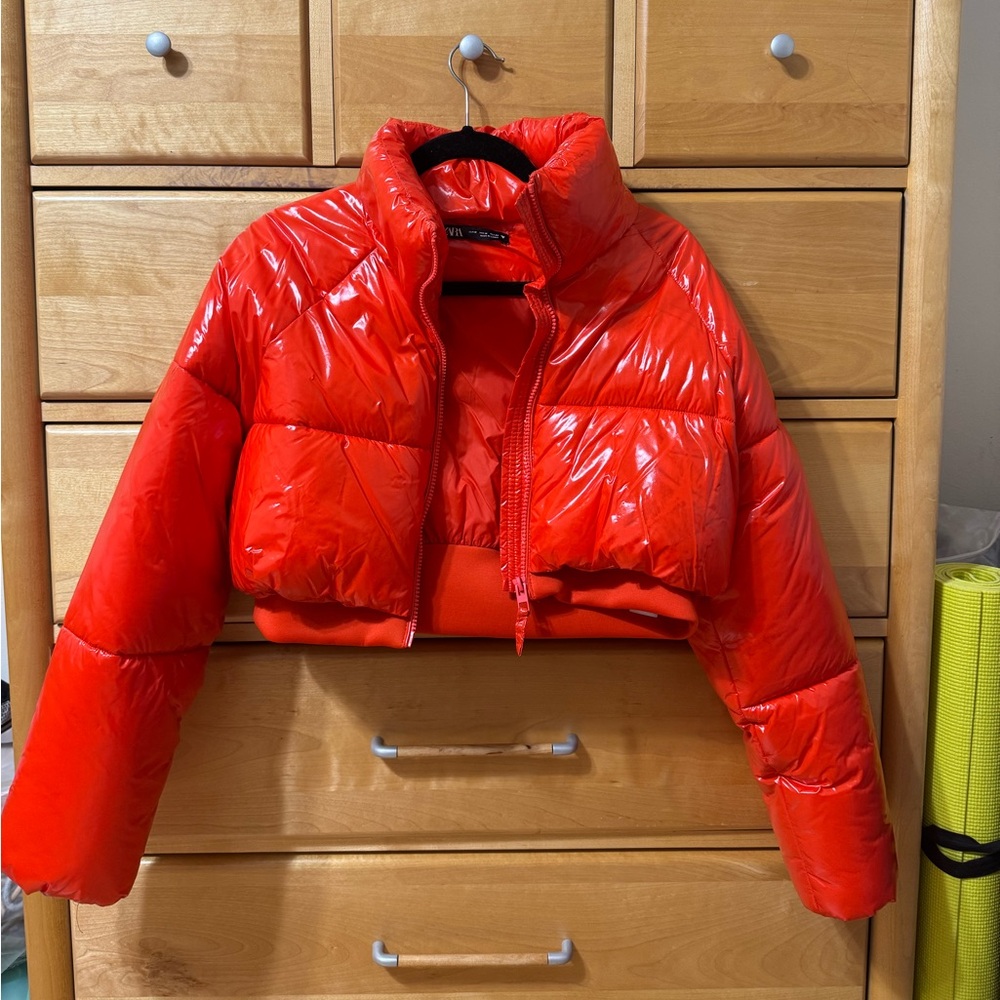 Red puffer jacket - Picture 2 of 4